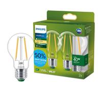 Philips LEDclassic Pack de 2 ampoules ultra performantes E27, 2700 K, 2,3 W, 8720169275034, A60