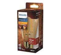 Philips ampoule LED vintage ambrée, 25W, culot E27, format Edison, blanc chaud 1800K, non dimmable