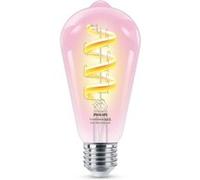 Philips Smart Lighting, Ampoule LED Connectée RGB Filament ST64, Culot E27, 470 lm, Lumière Couleurs et Blancs Réglable 2200-6500 K, Gradation Faible, Connected by WiZ, Alexa, Google Home, Apple Home