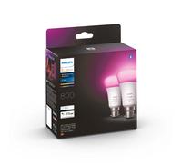 PHILIPS Hue White & Color Ambiance - Ampoule LED connectée 10W - B22 - Compatible Bluetooth - Pack de 2