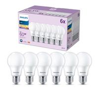 Philips Ampoules LED LEDclassic A60 E27 8 W 2700 K Blanc chaud Pack de 6
