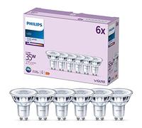 Philips, Ampoules LED pour Spot, Culot GU10, 275lm, 35W, Pack de 6 | Lot de 6 Spots LED à Culot GU10, 275lm, Itensité non dimmable,Blanc Neutre 4000K, 3.5W Equivalent 35W, Économie d'énergie 90%