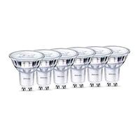 Philips ampoule LED Équivalent 50W GU10 C90 – Blanc chaud, Dimmable, Verre – Lot de 6