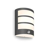 PHILIPS Applique murale d'extérieur LED Python 6W avec détecteur de mouvement [Blanc chaud - Gris anthracite] Résistante à l'eau IP44, pour éclairage de jardin, patio et terrasse