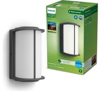 Philips Applique murale Reese, 4,3 W, anthracite, métal, IP44, classe II, design moderne, idéale pour l'extérieur, jardin, terrasse