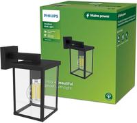 Philips Bellini, Applique d'extérieur carrée, sans ampoule, noire, max. 25 W, IP44 résistant aux intempéries