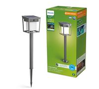 Lampe solaire LED pour allée de jardin, double luminosité, noire