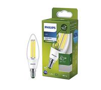 PHILIPS Classic ultra-efficient LED ampoule quivalent 40W, culot E14, candle, clair, éclairage blanc neutre (4000K), 1 pack, ancienne génération
