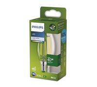 Philips Classic ultra-efficient LED ampoule quivalent 40W, culot E14, candle, clair, éclairage blanc neutre (4000K), 1 pack. nouvelle génération