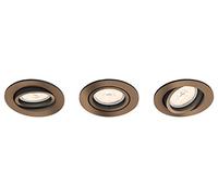 Philips Donegal Spots encastrables, 3 pièces, culot GU10, rond, cuivre