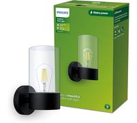 Philips Applique murale extérieure Flareon ronde noire E27 IP44 max. 25 W ampoule non fournie