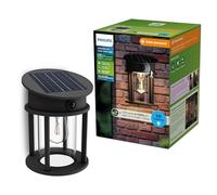 Philips Geri Applique solaire murale UltraEfficient extérieur, Ampoule solaire remplaçable, Détecteur de mouvement, 2700K, Noir