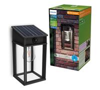 Philips Geri Applique solaire murale UltraEfficient extérieur, Ampoule solaire remplaçable, Détecteur de mouvement, 4000K, Noir