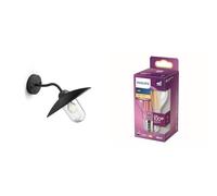 Philips HAMMOCK Applique max. 1x60W E27 - Noir & Philips ampoule LED Standard E27 100W Blanc Chaud Claire, Verre