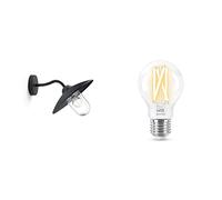 Philips HAMMOCK Applique max. 1x60W E27 - Noir + WiZ ampoule LED Connectée Wi-Fi E27, Claire, Nuances de Blanc, équivalent 60W, 806 lumen, fonctionne avec Alexa, Google Assistant et Apple HomeKit