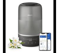 Philips HU1510/03 Humidificateur d'air Ultrasonic 3L, 275ml/h, 41m², 21dB, Timer 1-12h, Mode Nuit, Capteur d'Humidité, Connectivité WiFi, Silver
