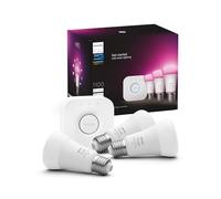 Kit de démarrage Philips Hue White and Color Ambiance 3 ampoules E27, 75W, Bluetooth, compatible avec Alexa, Google et Homekit