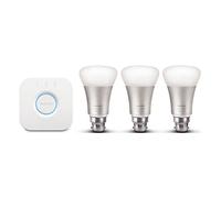 Philips Hue - Ambiance Starter Kit 3X B22 ampoules LED (fonctionne avec Alexa), fibres synthétiques, 9.5 W, 806 lumens ,blanc et couleur