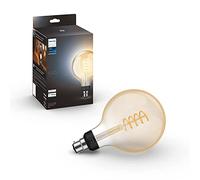 Philips Hue Ampoule LED à filament simple et intelligente avec culot à baïonnette B22 550 lumens Fonctionne avec Alexa, Google Assistant et Apple Homekit Blanc