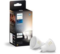 Philips Spot LED GU10 Hue White Ambiance 400 lm 2200-6500 K Bluetooth Pack de 2 Blanc