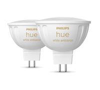 Philips Hue Ampoules intelligentes - Ampoule LED intelligente GU5,3, MR16, 5,1 W, intensité variable, lumière blanche, 2pcs 929003575202