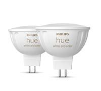 Philips Hue Ampoules intelligentes - Ampoule LED intelligente GU5,3, MR16, 6,3 W, intensité variable, lumière blanche et colorée, 2 pcs 929003575302