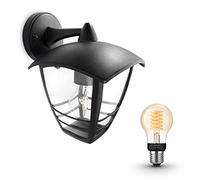 Philips Hue Cr pplique murale d'extérieur vers le bas (Noir) - Lampe d'extérieur - E27 - Lumière blanche chaude - Hue White Filament