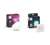 Philips Hue GO, Plastique, Blanc, 5.91 x 3.11 x 22.86 cm & Bridge 2.0, Pont de connexion, fonctionne avec Alexa, Google Assistant et Apple HomeKit