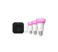 Philips Kit de démarrage Hue 3 ampoules E27 Blanc et couleurs 1100 lm pont + télécommande Blanc