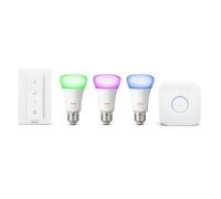 PHILIPS HUE Kit de démarrage 3 ampoules White&Color E27 avec pont de connexion et télécommande Hue