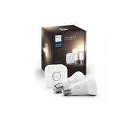 Philips Hue Kit de démarrage ampoule connectée White 9.5 Watt E27 x2 + Philips Hue Bridge