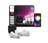 Philips Hue Kit de démarrage avec Bridge Pro + Smart Button + 3 Ampoule connectée A60 E27, White and Color Ambiance, Ampoule compatible Apple Home, Alexa, Google, Samsung SmartThings