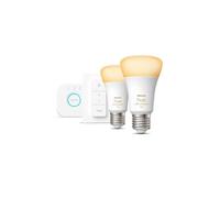 Philips Kit de démarrage Hue White – 2 ampoules LED connectées 10,5W E27 avec télécommande