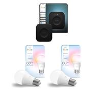 Philips Hue Lot de 2 ampoules intelligentes blanches et colorées Ambiance 806 A60 E27 + concentrateur intelligent Hue Bridge Pro | Éclairage intelligent, contrôle sans fil, fonctionne avec Alexa et