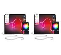 Philips Hue Lot de 2 bandes lumineuses d'intérieur indirectes à flux lumineux de 10 m | Éclairage d'ambiance LED intelligent, application et commande vocale, fonctionne avec Alexa, Google Home et