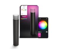 Philips Hue Lucca Lampadaire Extérieur, Lumière Blanche et Multicolore Personnalisable, 1100 lm, Ampoule A60 Incluse, Luminosité Variable, IP44 Résiste aux Intempéries, Compatible Matter, Zigbee
