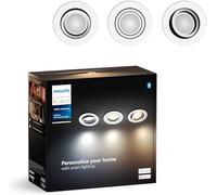Philips Hue Milliskin White Ambiance, 3 spots encastrés connectés blanc (400 lm / 70 mm), lumière blanche chaude à froide, contrôlable via application, compatible Amazon Alexa, nouvelle génération
