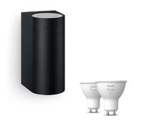 Philips Hue Nightingale Applique murale d'extérieur Up & Down (Noir) | Luminaire exterieur - GU10 - Blanc chaud - Hue White
