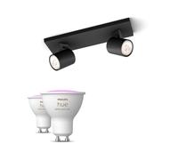 Philips Hue Pack De 2 Spots Myliving Runner Noirs + Ampoules Gu10 À Couleur Variable