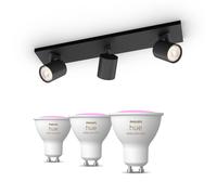 Philips Hue Pack De 3 Spots Philips Myliving Runner Noirs + Ampoules Gu10 À Couleur Variable