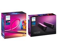Philips Hue Play Gradient Lightstrip, rubal LED pour TV 55" + HUE Play Double Pack noir, fonctionne avec Alexa, Google Assistant et Apple Homekit