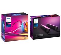 Philips Hue Play Gradient Lightstrip, rubal LED pour TV 65" + HUE Play Double Pack noir, fonctionne avec Alexa, Google Assistant et Apple Homekit