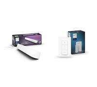 Philips Hue Play White & Color Ambiance, kit de base x 1,Synthétique, Blanc, fonctionne avec Alexa, Google Assistant et Apple Homekit & Dim Switch Télécommande nomade variateur de lumière V2