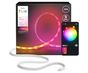 Philips Hue Rallonge Ruban LED Flux, Éclairage Intérieur Connecté, 10 m | Extension Bande LED Flux, RGB, Chromasynch, Découpable, Réutilisable, Dos Adhésif, Contrôle via Application & commande vocale
