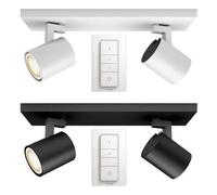 Philips Hue Runner 2er LED Spot 2x250lm incl. variateur Système d'éclairage, Couleur:Noir