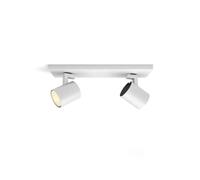 Philips Hue White Ambiance Runner, Double Spot Plafond avec Ampoules, Blanc