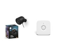 Philips Hue Secure, Caméra HD 1080P filaire, utilisation intérieure ou extérieure, contrôle avec une seule application, Noir + Philips Hue Motion Sensor Détecteur de mouvement sans fil