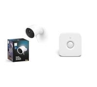 Philips Hue Secure, Caméra HD 1080P filaire, utilisation intérieure ou extérieure, contrôle avec une seule application, Blanc + Philips Hue Motion Sensor Détecteur de mouvement sans fil