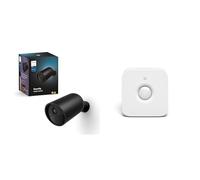 Philips Hue Secure, Caméra HD 1080P sans Fil, utilisation intérieure ou extérieure, contrôle avec une seule application, Noir + Philips Hue Motion Sensor Détecteur de mouvement sans fil
