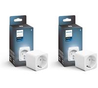 Philips Hue Smart Plug pour systèmes d'éclairage Hue, prise intelligente pour contrôler les lumières, compatible avec la commande vocale et l'application depuis n'importe où, blanc (Lot de 2)